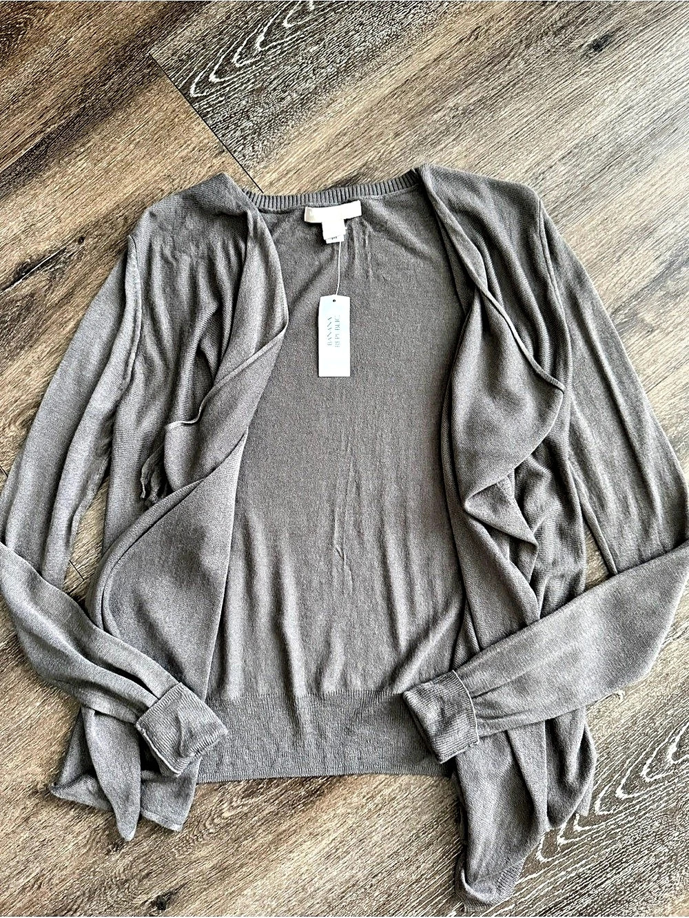 Banana Republic XS Taupe Gray Wool Blend Waterfall Cardigan NWT